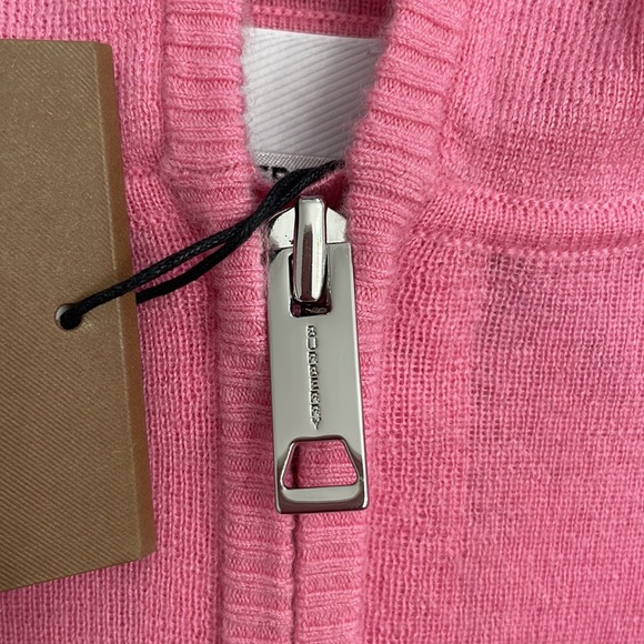 Burberry Bubble Gum Pink Cashmere zip up 3Y NWT - Picture 7 of 11